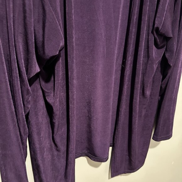 A Touch of Class Vintage Cardigan Top Womens XL Travelers Style Purple Slinky - Picture 3 of 8